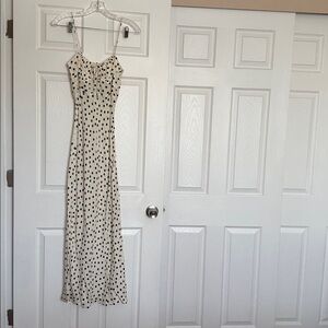 Sisterhood Violet Cream Black Polka Slip Dress XS